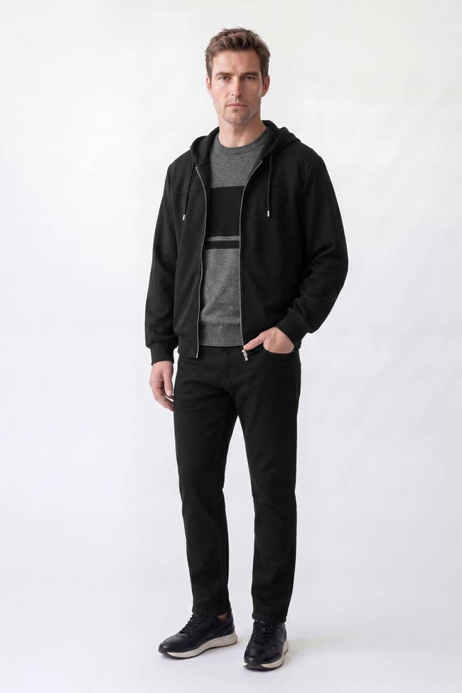 Campera gamuzada negra